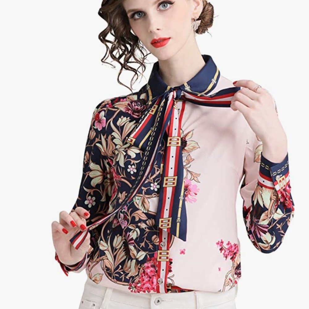 🌺 Pink Floral Print Blouse NWT